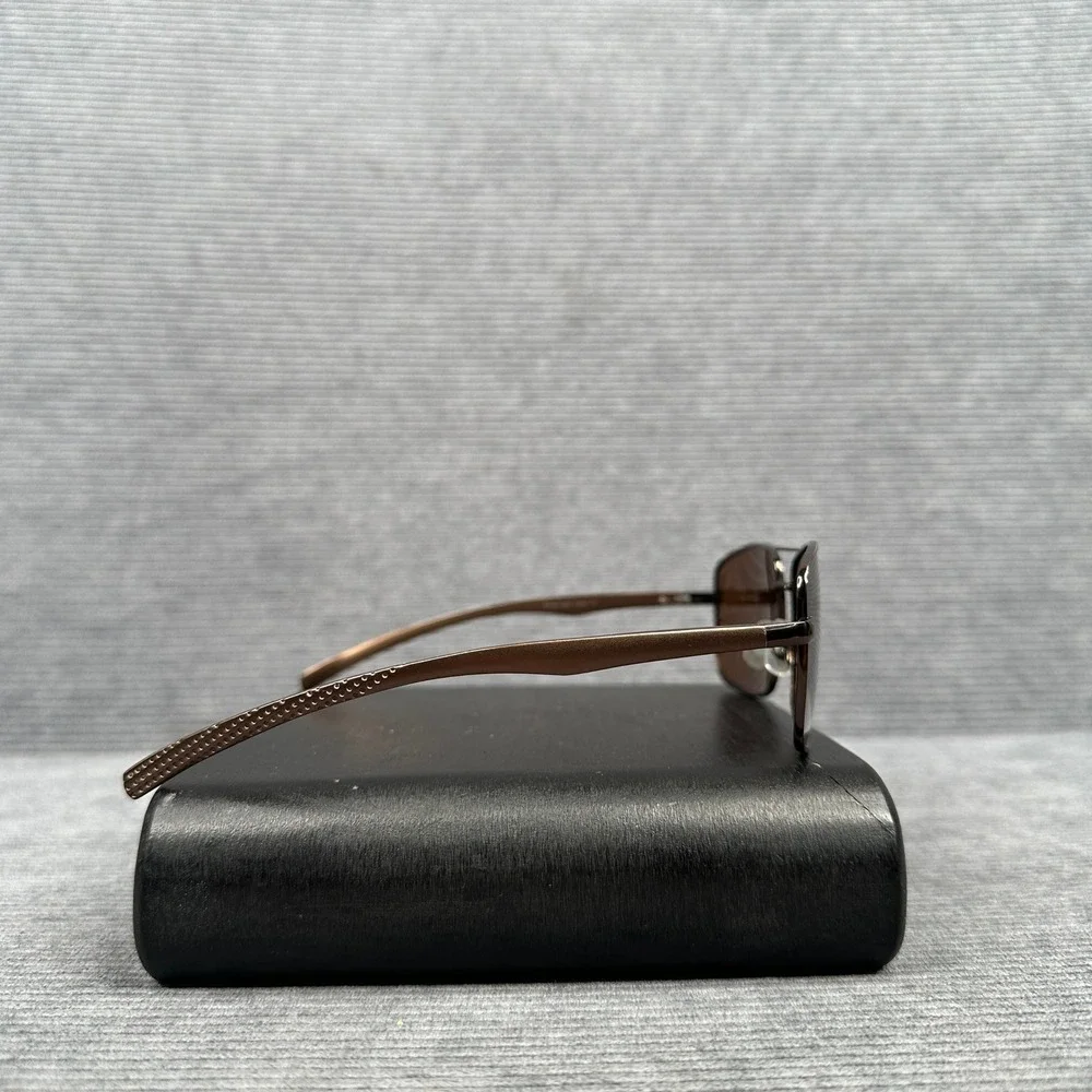 Foster Grant Rectangular Aviator Sunglasses Brown Metal Frame AL2172PL Y2k